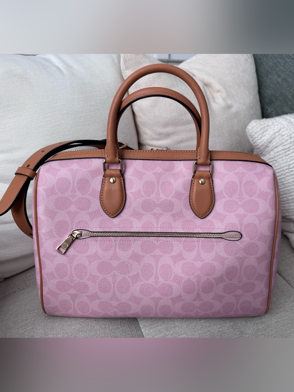 Coach Powder Pink Large Rowan - Picture 2 of 6